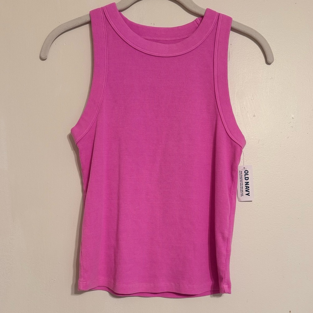 Old Navy Hot Pink Ribbed Tank Top - Picture 2 of 5